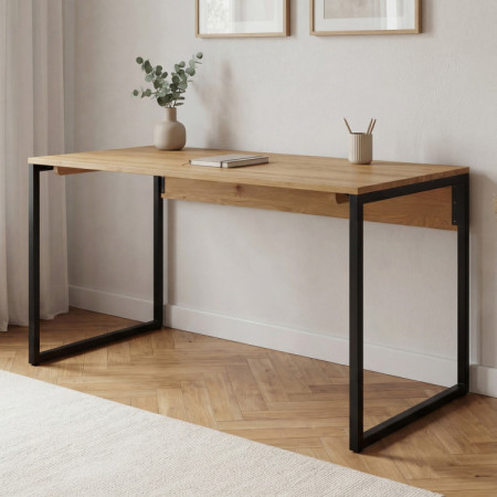 Tölgyfa íróasztal Albero 160x70 cm fém lábak