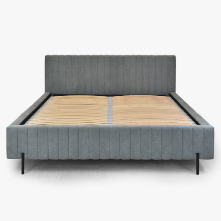 Kárpitozott ágy 180x200 szürke tárolóval és ágyráccsal