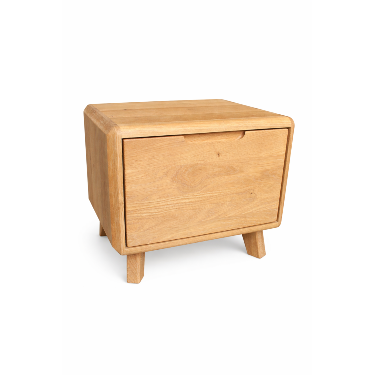 Éjjeliszekrény, tömör tölgy fehér - outlet