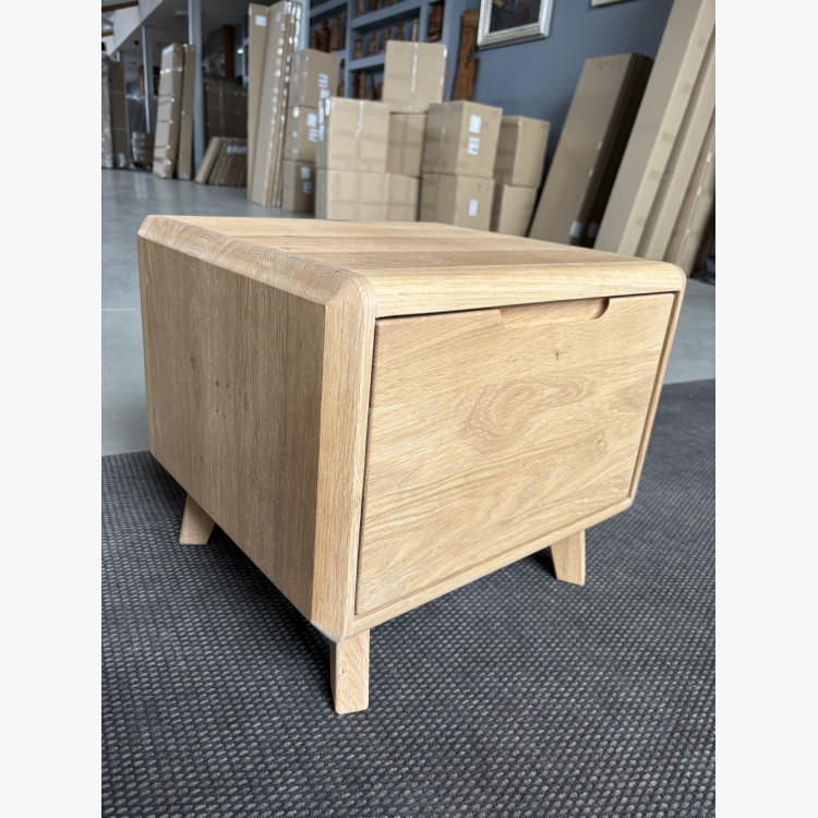 Éjjeliszekrény, tömör tölgy fehér - outlet