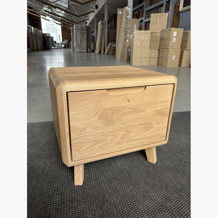 Éjjeliszekrény, tömör tölgy fehér - outlet