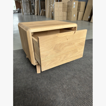 Éjjeliszekrény, tömör tölgy fehér - outlet