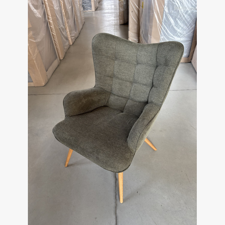 Nappali fotel, zöld szövet - outlet