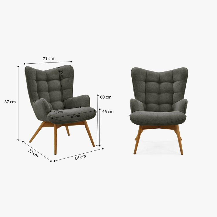 Nappali fotel, zöld szövet - outlet