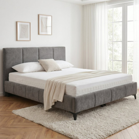 Ágy Atena 180x200 szürke, szövet Flow, tároló, rács