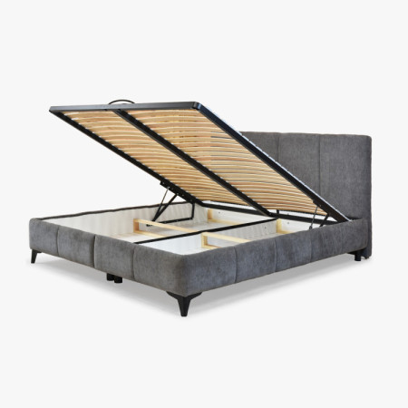 Ágy Atena 180x200 szürke, szövet Flow, tároló, rács