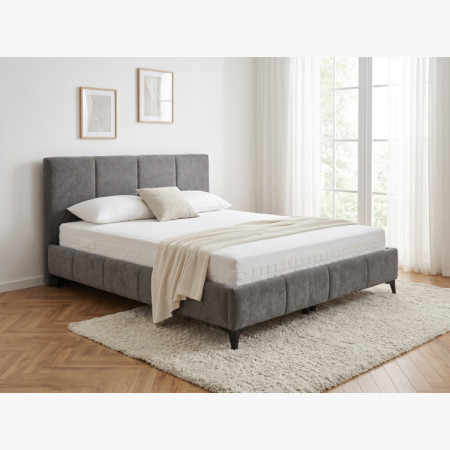 Ágy Atena 180x200 szürke, szövet Flow, tároló, rács