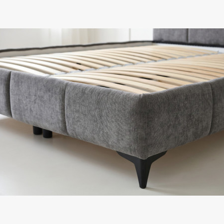 Ágy Atena 180x200 szürke, szövet Flow, tároló, rács
