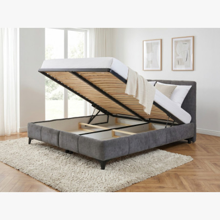 Ágy Atena 180x200 szürke, szövet Flow, tároló, rács