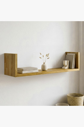 Tölgy fali polc Hugo 80 cm, tömörfa, olajozott