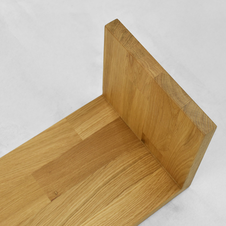 Tölgy fali polc Hugo 80 cm, tömörfa, olajozott