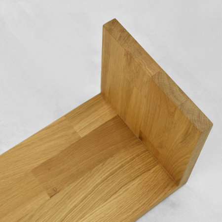 Tölgy fali polc Hugo 80 cm, tömörfa, olajozott