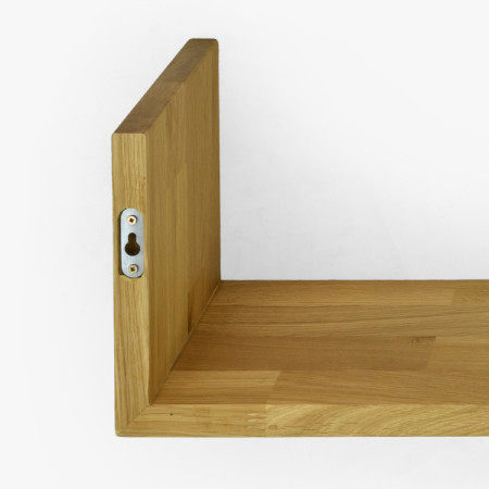 Tölgy fali polc Hugo 80 cm, tömörfa, olajozott