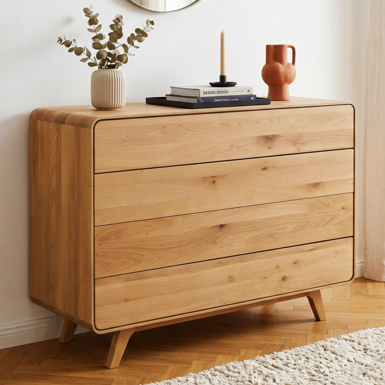Avalon tölgy komód 4 fiókkal 120 cm – natúr tölgy