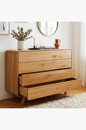 Avalon tölgy komód 4 fiókkal 120 cm – natúr tölgy 2