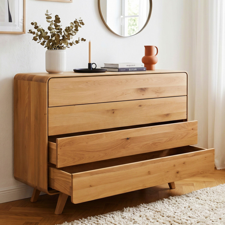 Avalon tölgy komód 4 fiókkal 120 cm – natúr tölgy