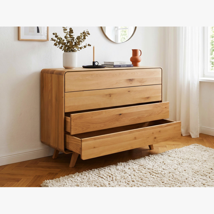 Avalon tölgy komód 4 fiókkal 120 cm – natúr tölgy