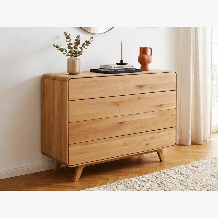 Avalon tölgy komód 4 fiókkal 120 cm – natúr tölgy