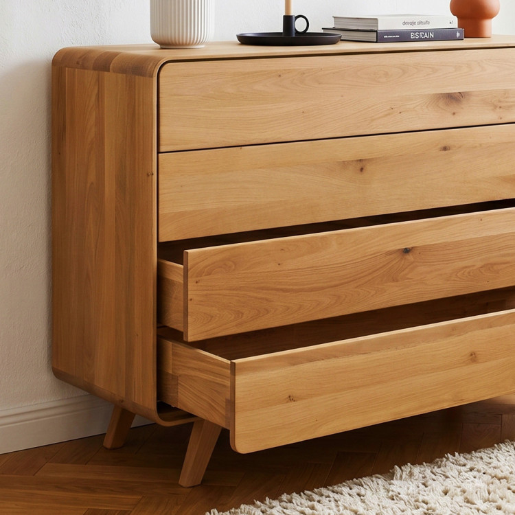 Avalon tölgy komód 4 fiókkal 120 cm – natúr tölgy