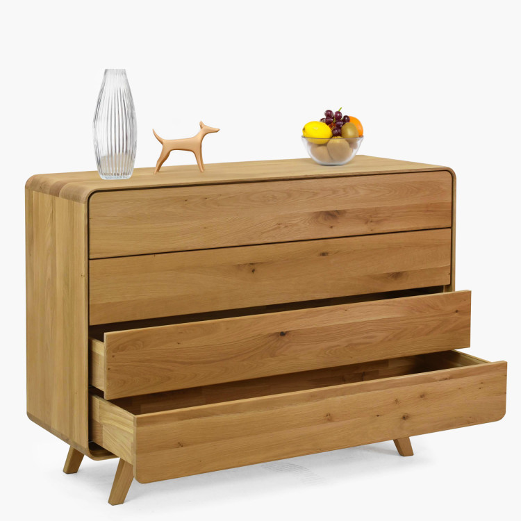 Avalon tölgy komód 4 fiókkal 120 cm – natúr tölgy