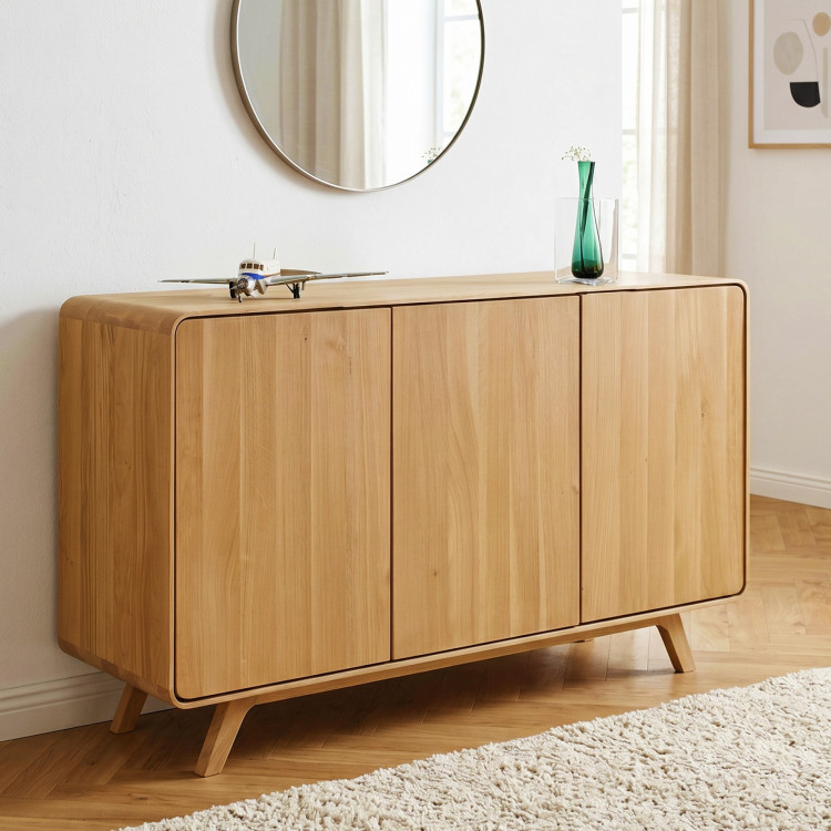 Avalon tölgy komód 3 ajtó 134 cm – natúr tölgy