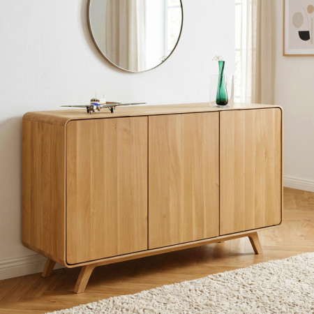 Avalon tölgy komód 3 ajtó 134 cm – natúr tölgy