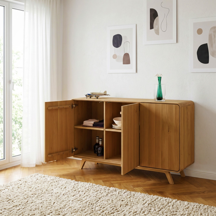 Avalon tölgy komód 3 ajtó 134 cm – natúr tölgy