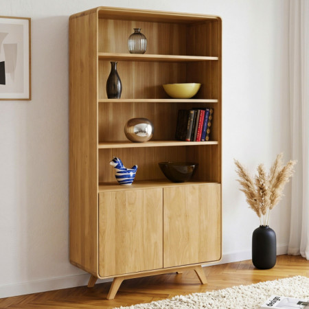 Avalon tölgy polc 180 cm magas ajtókkal – tölgy natural