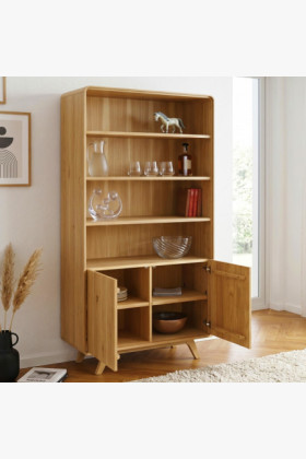 Avalon tölgy polc 180 cm magas ajtókkal – tölgy natural 2