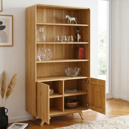 Avalon tölgy polc 180 cm magas ajtókkal – tölgy natural