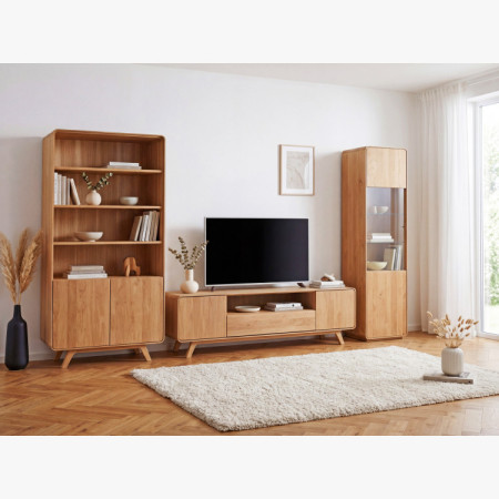 Avalon tölgy polc 180 cm magas ajtókkal – tölgy natural