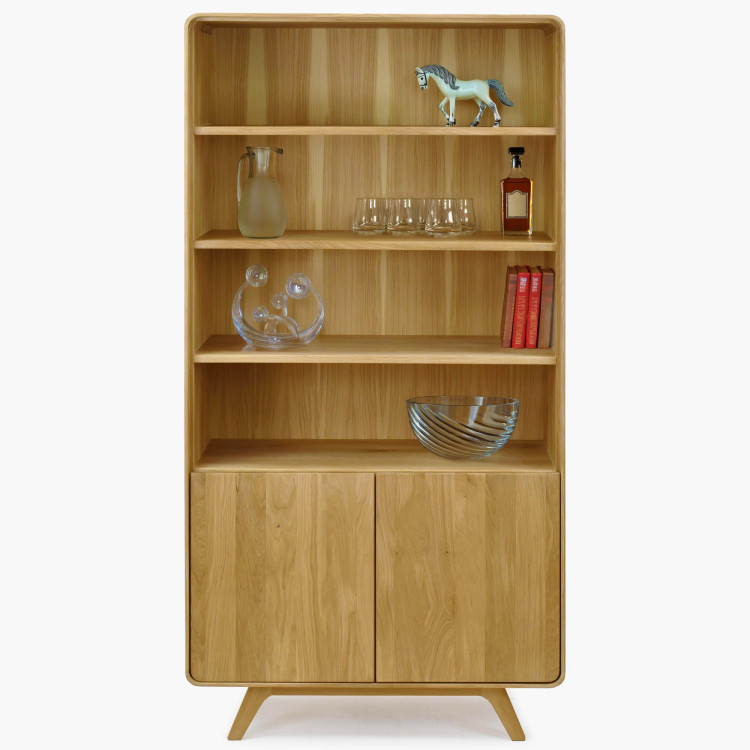 Avalon tölgy polc 180 cm magas ajtókkal – tölgy natural