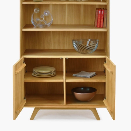 Avalon tölgy polc 180 cm magas ajtókkal – tölgy natural