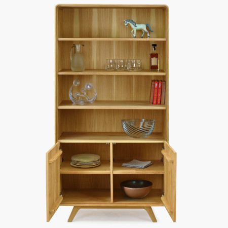 Avalon tölgy polc 180 cm magas ajtókkal – tölgy natural