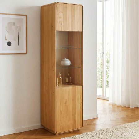 Tömör vitrines szekrény Avalon 1-ajtós tölgy natural