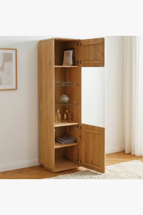 Tömör vitrines szekrény Avalon 1-ajtós tölgy natural 2