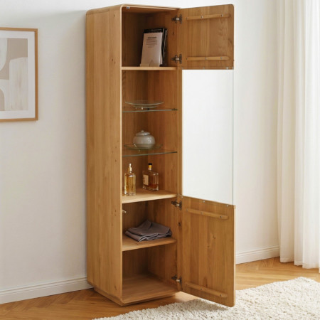 Tömör vitrines szekrény Avalon 1-ajtós tölgy natural