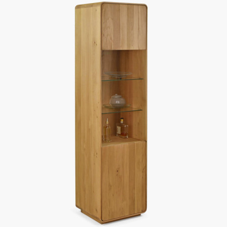 Tömör vitrines szekrény Avalon 1-ajtós tölgy natural