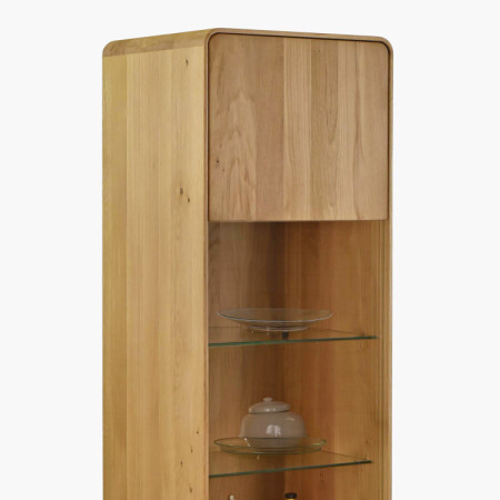 Tömör vitrines szekrény Avalon 1-ajtós tölgy natural