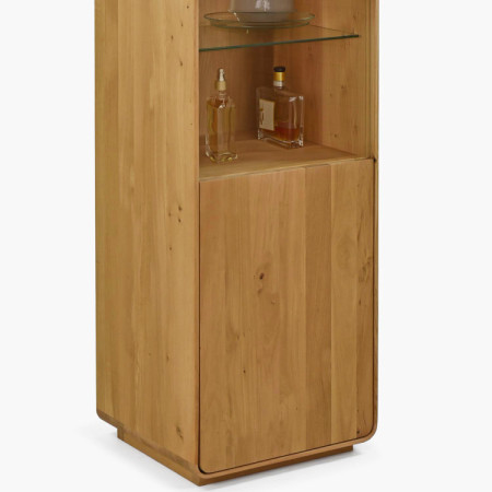 Tömör vitrines szekrény Avalon 1-ajtós tölgy natural