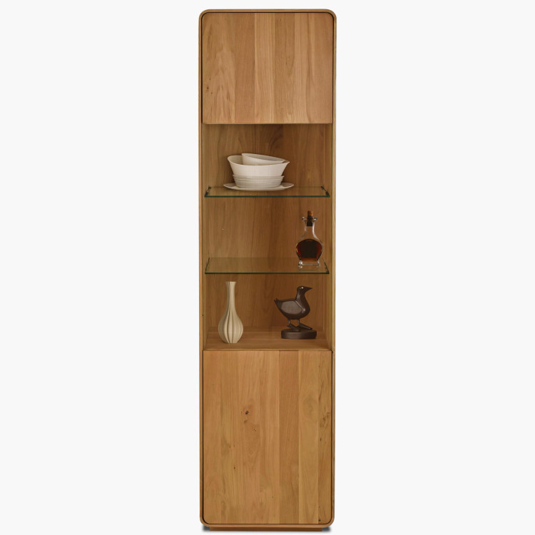 Tömör vitrines szekrény Avalon 1-ajtós tölgy natural