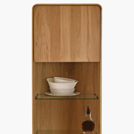 Tömör vitrines szekrény Avalon 1-ajtós tölgy natural
