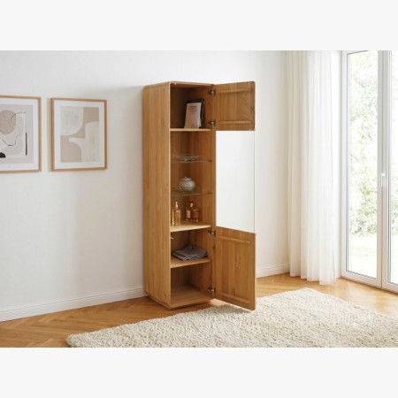 Tömör vitrines szekrény Avalon 1-ajtós tölgy natural