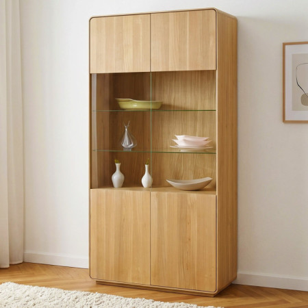 Avalon 2 ajtós vitrin tölgy natural üveggel