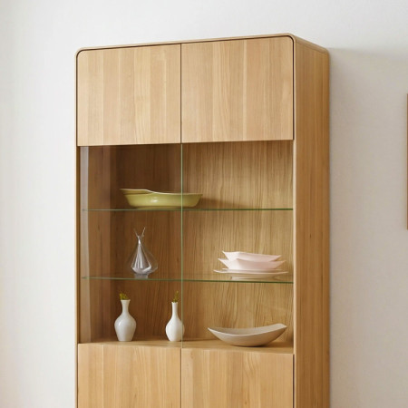 Avalon 2 ajtós vitrin tölgy natural üveggel