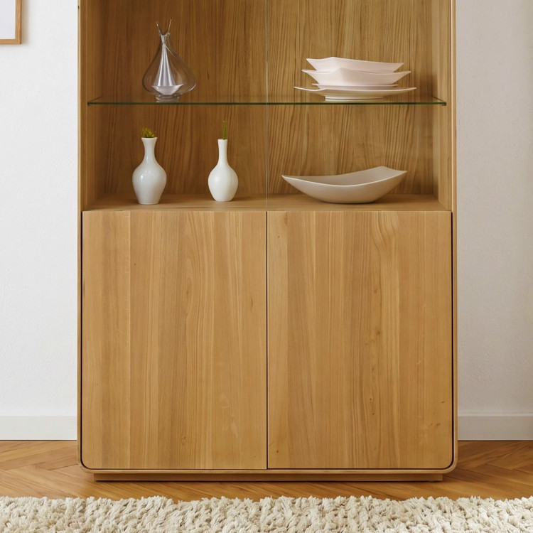 Avalon 2 ajtós vitrin tölgy natural üveggel