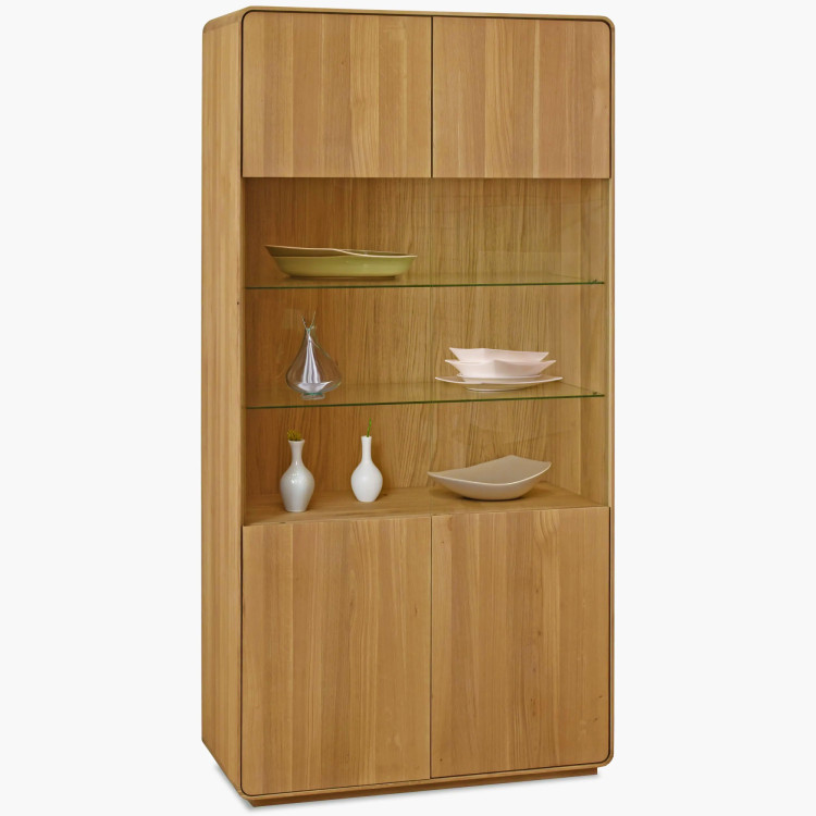 Avalon 2 ajtós vitrin tölgy natural üveggel