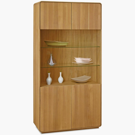 Avalon 2 ajtós vitrin tölgy natural üveggel