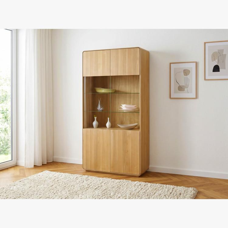 Avalon 2 ajtós vitrin tölgy natural üveggel