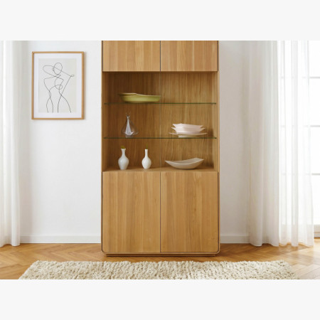 Avalon 2 ajtós vitrin tölgy natural üveggel